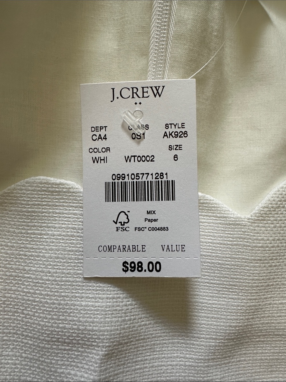 J Crew Factory Scallop Sheath Dress in White - Picture 5 of 5